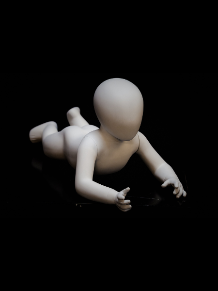 Baby mannequin in a crawling pose