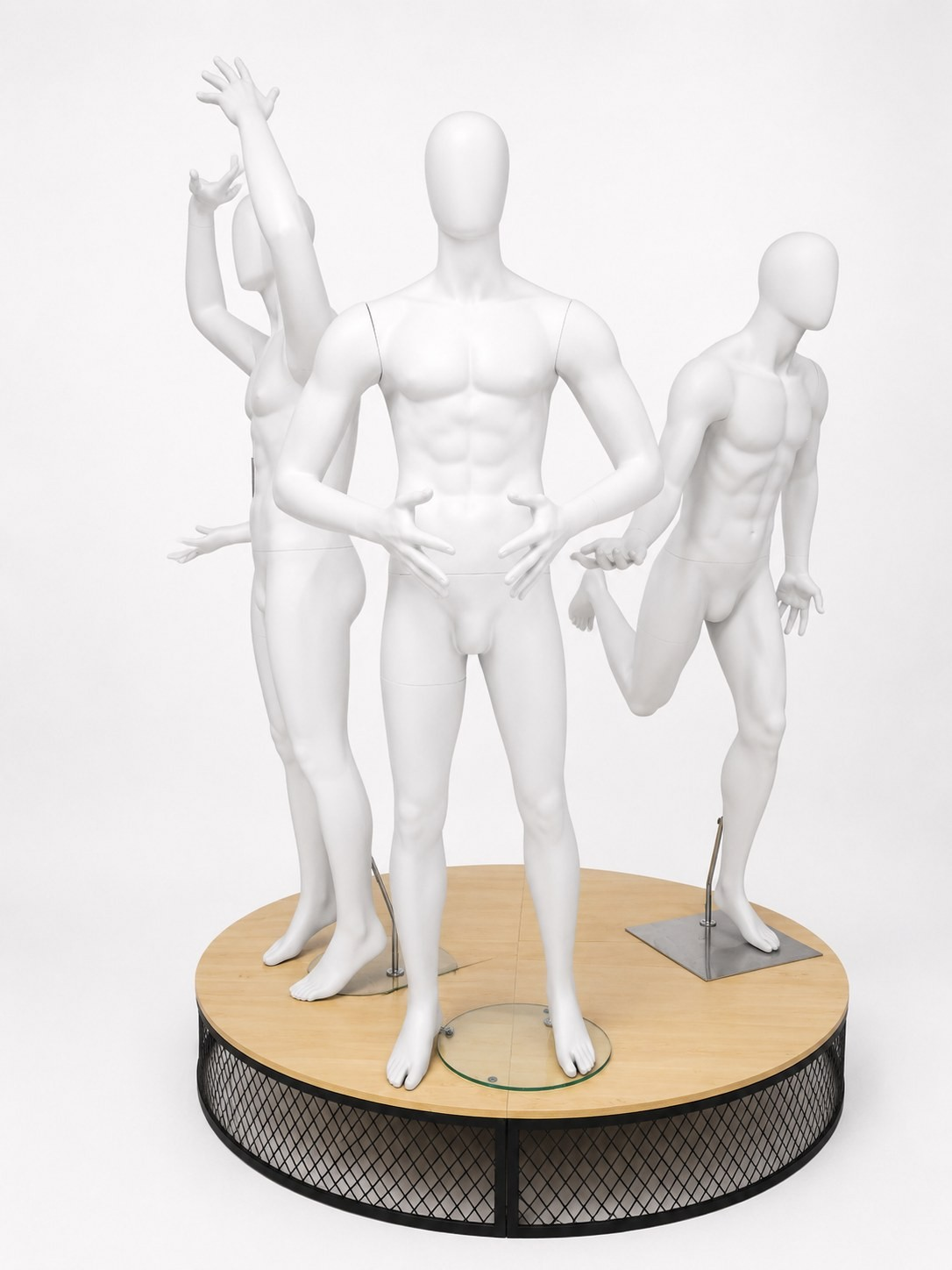 Group of male sports mannequins